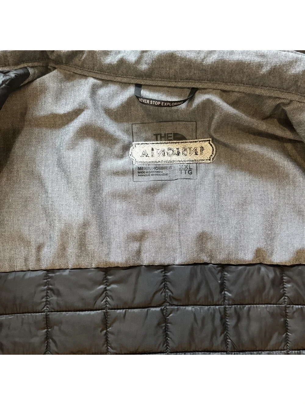 The North Face Men's Jacket XXL 2XL Gray ThermoBall Insulated Shirt Primaloft